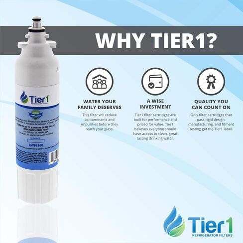 Tier1 ADQ73613401 Refrigerator Water Filter 2-pk | Replacement for LG LT800P, ADQ73613402, Kenmore 9490, 46-9490, 469490, ADQ73613408, DWF-35, Fridge Filter in Kuwait