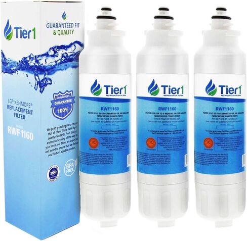 Tier1 ADQ73613401 Refrigerator Water Filter 2-pk | Replacement for LG LT800P, ADQ73613402, Kenmore 9490, 46-9490, 469490, ADQ73613408, DWF-35, Fridge Filter in Kuwait