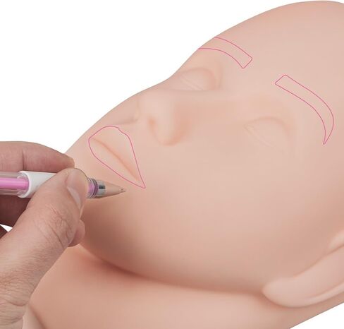 TEONEI Eyebrow microblading Marker Pen,Skin Marker Pen,Eyebrow Permanent Makeup Position Mapping Mark Tools (Pink) in Kuwait