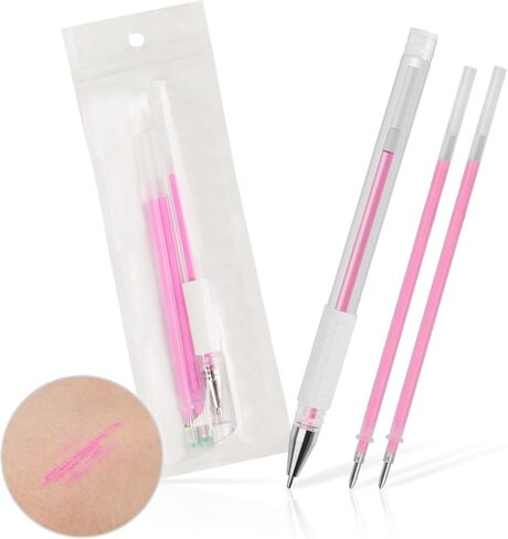 TEONEI Eyebrow microblading Marker Pen,Skin Marker Pen,Eyebrow Permanent Makeup Position Mapping Mark Tools (Pink) in Kuwait