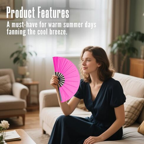 3 Pcs Large Folding Popping Fan Line Dancing Fan, Foldable Boots on The Ground Hand Fan, Big Handheld Line Dance Clap Fans (Blue) in Saudi Arabia