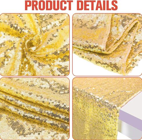 10 Park Sequin Table Runners Rose Gold 12 X 108 Inch Glitter Rose Gold Tables Sparkle Table Covers for Holiday Wedding Birthday Christmas Wedding Birthday in Saudi Arabia