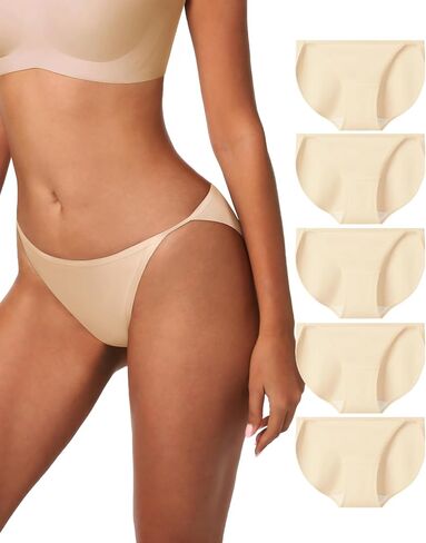 LUCKMEEY Cotton Underwear for Women Sexy Underwear High-Cut Underwears No Show Underwears Panties No Line Briefs 5 Pack in Kuwait