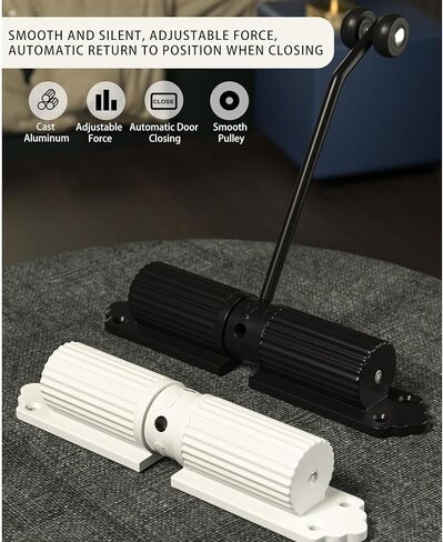 Automatic Door Closer, Zinc Alloy Safety Spring Door Closer 20-60kg Closing Door Hinge, Adjustable Door Spring Closer for Commercial & Home Use with Screws(White) in Kuwait