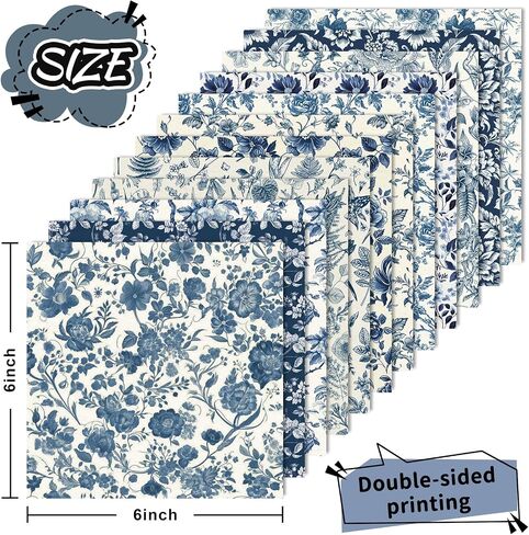 24 Sheets Greenery Floral Pattern Paper Sage Green Flower Leaves Scrapbook Specialty Double Sided Craft Paper for DIY Card Making Photo Album Decor, 6 x 6 Inch in Saudi Arabia