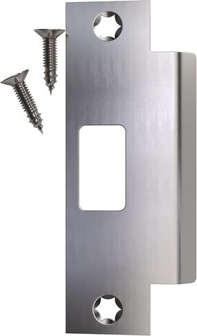 NYCO - Universal Door Strike Plate 4 7/8 "× 3 3/8" × 1 1/4 " - لوحة باب Deadbolt Plate Door - زاوية مستديرة - Steel مع اللوحات السوداء - Strike Plates (Black US1) in Kuwait