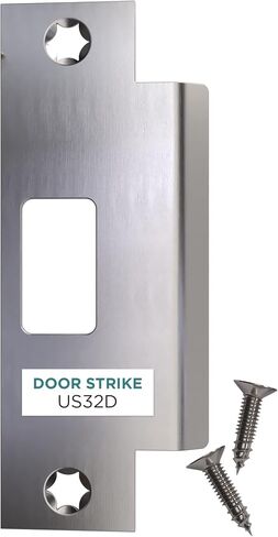 NYCO - Universal Door Strike Plate 4 7/8 "× 3 3/8" × 1 1/4 " - لوحة باب Deadbolt Plate Door - زاوية مستديرة - Steel مع اللوحات السوداء - Strike Plates (Black US1) in Kuwait
