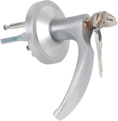 Stainless Steel Commercial Door Push Bar Panic Exit Device with Exterior Lever Emergency Lock and 2 Keys - Fits 28"-36" Wood & Metal Doors Silver in Kuwait