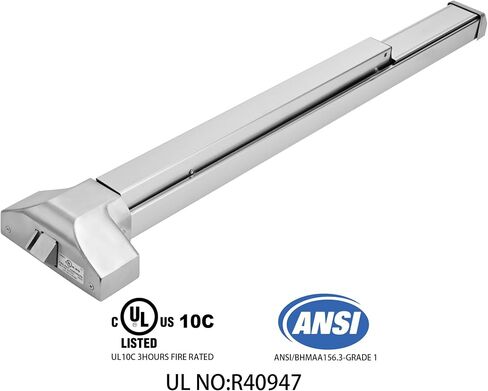 304 Stainless Steel Push Bar Panic Exit Device with Exterior Lever Handle, UL10C & ANSI Grade 1 Certified, Emergency Exit Door Hardware for Commercial Safety & Durability in Saudi Arabia