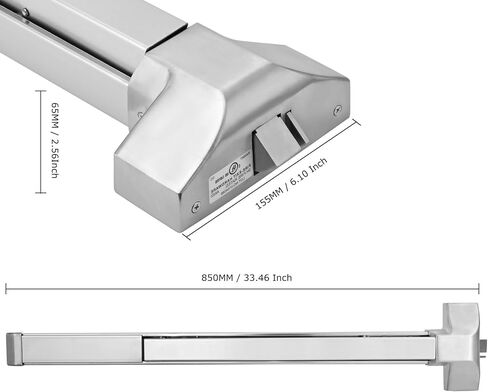 304 Stainless Steel Push Bar Panic Exit Device with Exterior Lever Handle, UL10C & ANSI Grade 1 Certified, Emergency Exit Door Hardware for Commercial Safety & Durability in Saudi Arabia