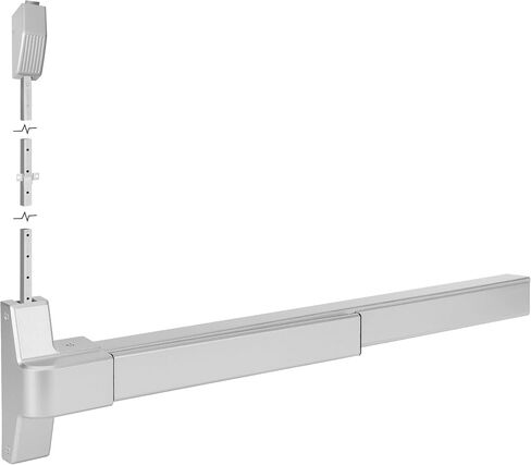Ironwalls Surface Rod Rod Rod Bar ، Black 27.5 'Door Door Push Bar Device with One Point Top Face ، قفل باب الطوارئ الصلب للأبواب العريضة من 27'-41 in Kuwait