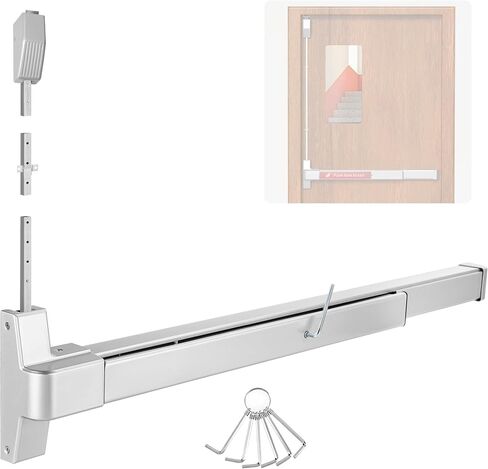 IRONWALLS Commercial Panic Bar with Vertical Rod, 32" Push Bar Panic Exit Device with Vertical Rod in Kuwait