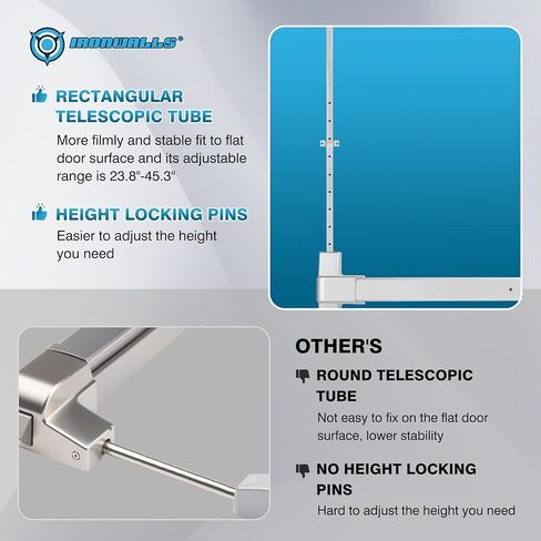 IRONWALLS Commercial Panic Bar with Vertical Rod, 32" Push Bar Panic Exit Device with Vertical Rod in Kuwait