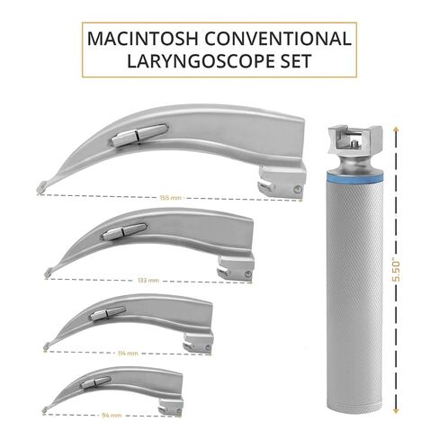 Surgical Online Veterinary Airway Practice Kit - 4 Macintosh Blades + Handle with Case (for Animal Training Use) in Saudi Arabia