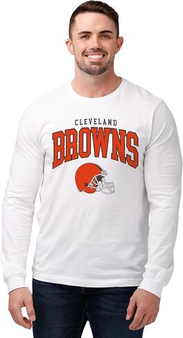 FOCO MEN NFL Team Classic Arched Logo Long Sleeve White T-Shirt in Saudi Arabia