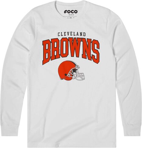 FOCO MEN NFL Team Classic Arched Logo Long Sleeve White T-Shirt in Saudi Arabia