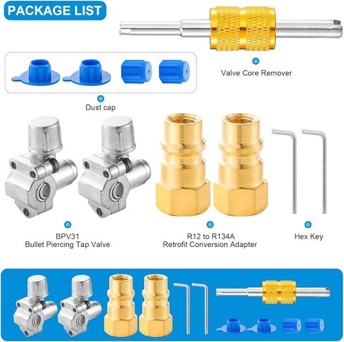 مجموعة صمامات الوصول إلى الخدمة ، 20pc صمام خدمة الوصول 1/4 '' SAE x 1/4 '' OD X 3.54 '' STEM Core Brass Copper Revigerator Set ، in Kuwait