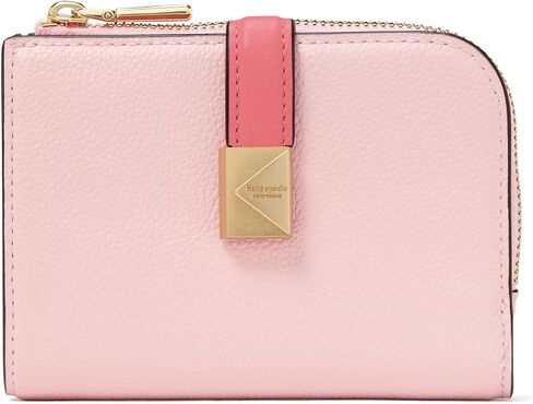 kate spade new york Deco Colorblocked Pebbled Leather Small Compact Wallet, Pale Sapphirine Multi in Saudi Arabia