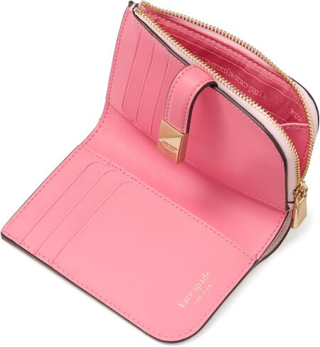 kate spade new york Deco Colorblocked Pebbled Leather Small Compact Wallet, Pale Sapphirine Multi in Saudi Arabia