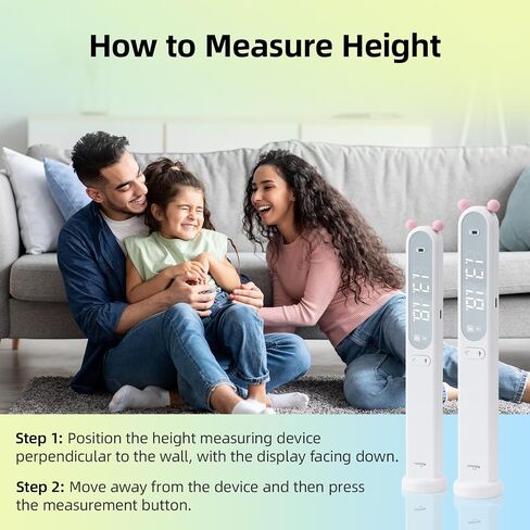 Umimile Portable Height Measurement for Kids- Handheld Cordless Infrared Height Stadiometer Device for Kids and Adults, Digital Height Measurement Tool Scale 240 cm / 94.5 inches (Pink) in Saudi Arabia