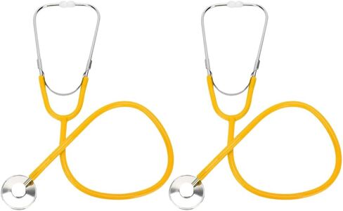 Stethoscope – 22" Long Tubing, Lightweight Stethoscope with Aluminum Chestpiece – Single Head, Acoustic Sound Yellow Doctors, Nurses, Students, Medical and Home Use in Saudi Arabia