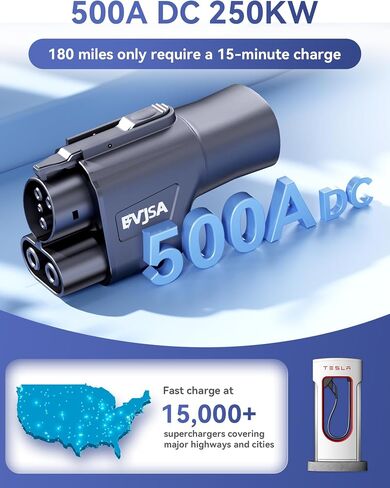 2-in-1 CCS & J1772 to Tesla Adapter, DC/AC Tesla Charger with Level 1 2 3 NACS Adapter Compatible with Model 3/Y/S/X and Cybertruck in Saudi Arabia
