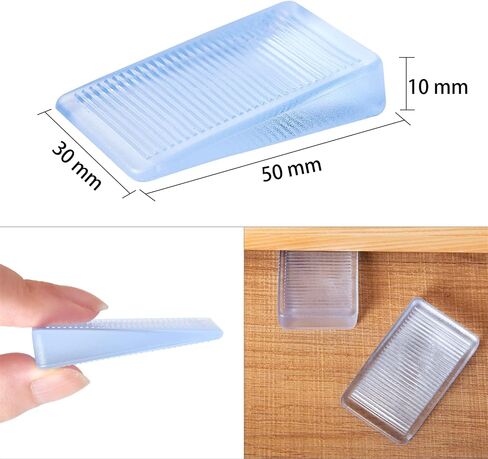 8 Pcs Rubbery Clear Table Shims, Level Wedge for Home Improvement, Table, Bed, Toilet, Hot Tub Restaurant Appliance Shims, DIY Wedge Levelers (5mm) in Kuwait
