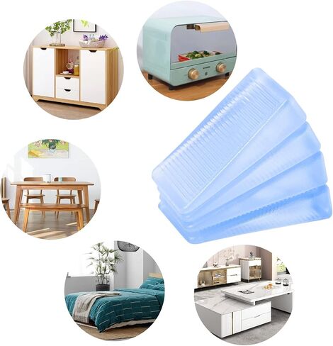8 Pcs Rubbery Clear Table Shims, Level Wedge for Home Improvement, Table, Bed, Toilet, Hot Tub Restaurant Appliance Shims, DIY Wedge Levelers (5mm) in Kuwait