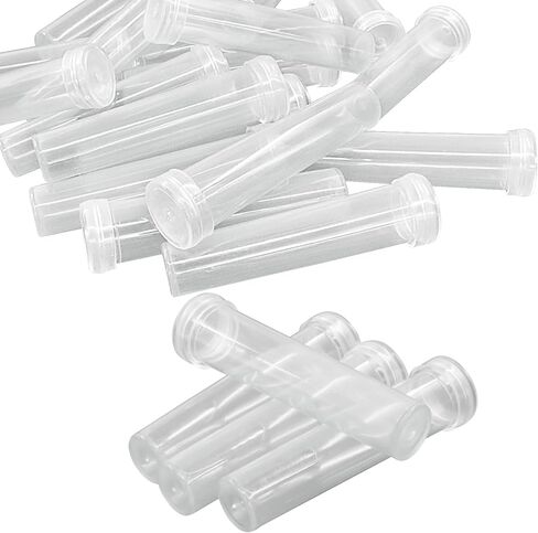 50Pcs Plastic Stem Water Tubes, Clear Flower Vials with Soft Rubber Lids, 2.8 Inches Rose Water Tubes for Fresh Arrangement(Clear) in Kuwait