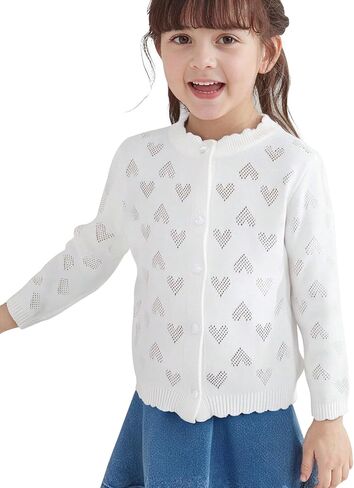 Danny D Toddler Girls Crewneck Cardigan Sweater Kids Long Sleeve Button Knit Tops Outwear Bolero Shrug Cropped Tops in Kuwait