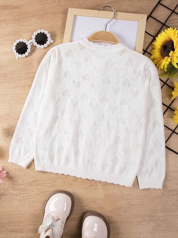 Danny D Toddler Girls Crewneck Cardigan Sweater Kids Long Sleeve Button Knit Tops Outwear Bolero Shrug Cropped Tops in Kuwait