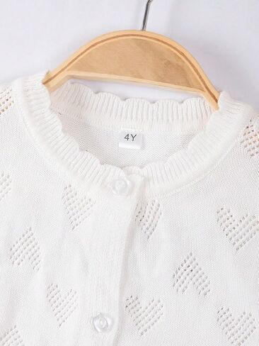 Danny D Toddler Girls Crewneck Cardigan Sweater Kids Long Sleeve Button Knit Tops Outwear Bolero Shrug Cropped Tops in Kuwait