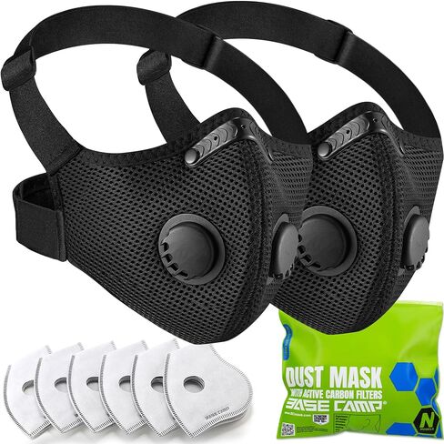 القناع الأساسي Camp M Pro Dust ، قناع تنفس قابل لإعادة الاستخدام مريح طوال اليوم ، تصميم حزام الرأس على شكل حرف L ، قناع عمل السلامة للأعمال الخشبية ، المناظر الطبيعية ، DIY ، الغبار ، حبوب اللقاح ، 1 حزمة in Kuwait