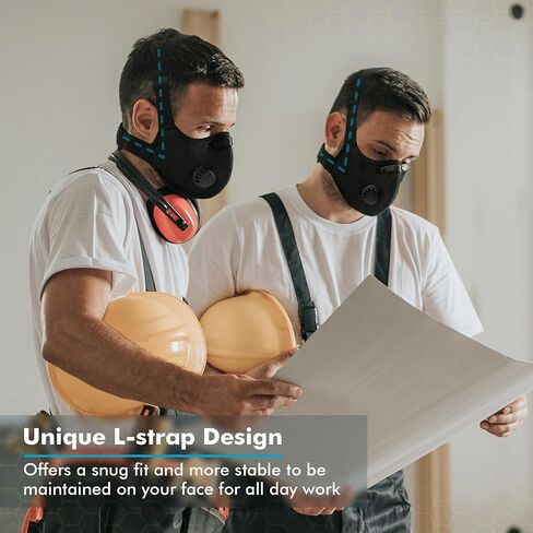 القناع الأساسي Camp M Pro Dust ، قناع تنفس قابل لإعادة الاستخدام مريح طوال اليوم ، تصميم حزام الرأس على شكل حرف L ، قناع عمل السلامة للأعمال الخشبية ، المناظر الطبيعية ، DIY ، الغبار ، حبوب اللقاح ، 1 حزمة in Kuwait
