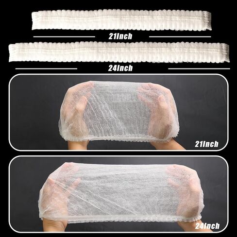 قبعات بوفانت التي يمكن التخلص منها 100pcs ، شبكة شعر 24inches ، قبعة غبار مرنة لخدمة الطعام ، صالون ، سبا ، غطاء رأس المطبخ (أسود) in Kuwait