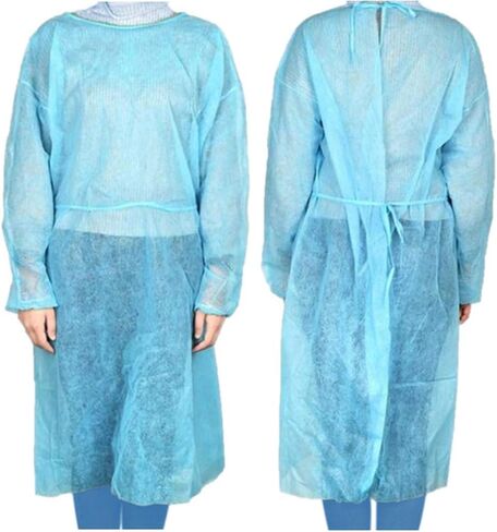 Dealmed Blue Isolation Gown – Disposable Medical Gowns, Latex-Free, Perfect for Hospitals, Medical Facilities, and Physicians’ Offices (Pack of 10) in Saudi Arabia