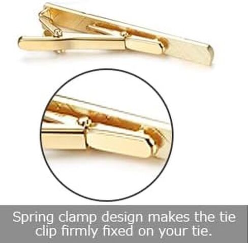Roctee 4Pcs Tie Clips For Men Skinny Ties, 1.4 Inch Tie Bars Set For Slim Ties, Silver Gold Clip Tie For Short Neckties, Classic Men's Tie Clasp Accessories in Kuwait