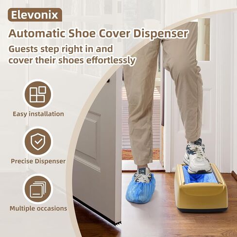 Shoe Cover Dispenser with 200pcs Shoe Covers Disposable, Easy to Use Automatic Shoe Cover Machine for Party, Fits Size Up to 11 US Men, Widely Applicable in Indoor(Silver) in Saudi Arabia