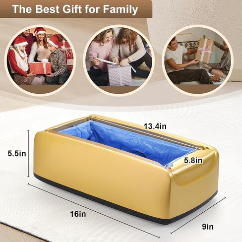 Shoe Cover Dispenser with 200pcs Shoe Covers Disposable, Easy to Use Automatic Shoe Cover Machine for Party, Fits Size Up to 11 US Men, Widely Applicable in Indoor(Silver) in Saudi Arabia