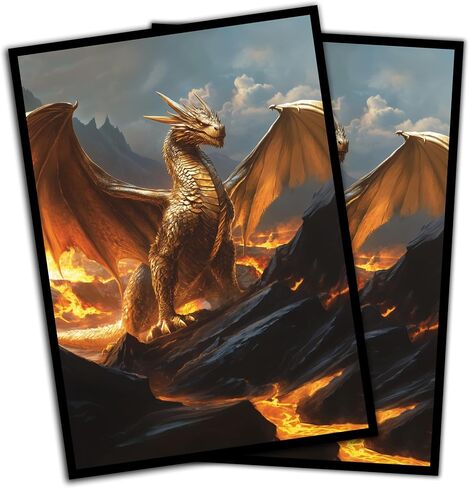 Ancient Brass Dragon Card Game Sleeves - 102 Pack - Compatible with MTG and Other TCGs - Perfect for MTG Dragon Commander Decks Like The Ur Dragon or Mirrym in Saudi Arabia