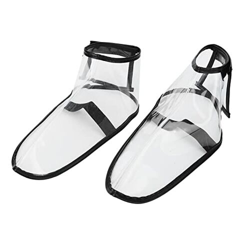 Folding Barber Shoes Cover,ANGGREK Barber Shoes Cover Salon Hairdressing Shoes Cover Transparent Shoes Cover for Massage Stores Spas(M) in Saudi Arabia