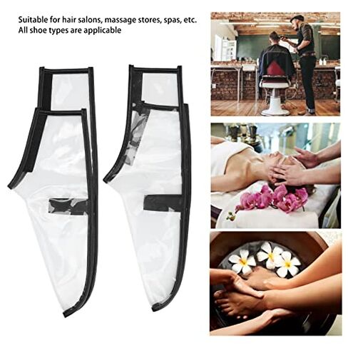 Folding Barber Shoes Cover,ANGGREK Barber Shoes Cover Salon Hairdressing Shoes Cover Transparent Shoes Cover for Massage Stores Spas(M) in Saudi Arabia