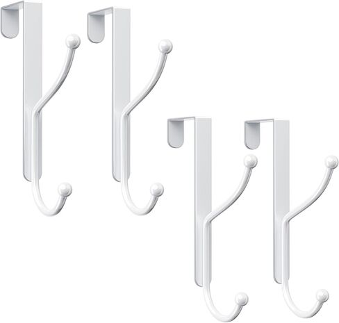 Niffgaff Over Door Hook 4 pack-خطاف الباب الثقيل مع منصات الدعم ، لا يوجد حفر مطلوبة ، مضاد للعبور فوق شماعات الباب ، طوله 6.5 بوصات ، يتناسب الأبواب إلى 1.7 بوصة ، سبيكة ، أسود ، أسود in Kuwait