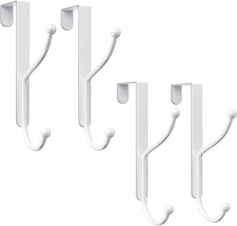 Niffgaff Over Door Hook 4 pack-خطاف الباب الثقيل مع منصات الدعم ، لا يوجد حفر مطلوبة ، مضاد للعبور فوق شماعات الباب ، طوله 6.5 بوصات ، يتناسب الأبواب إلى 1.7 بوصة ، سبيكة ، أسود ، أسود in Kuwait
