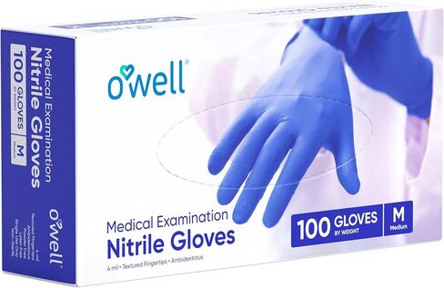OWELL® Medical Exam Nitrile Gloves – 4mil Powder-Free Latex-Free Chemo Rated, Drug Resistant Blue Disposable Gloves in Saudi Arabia