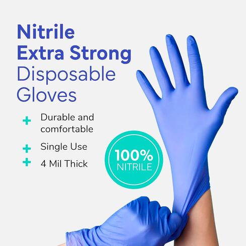 OWELL® Medical Exam Nitrile Gloves – 4mil Powder-Free Latex-Free Chemo Rated, Drug Resistant Blue Disposable Gloves in Saudi Arabia