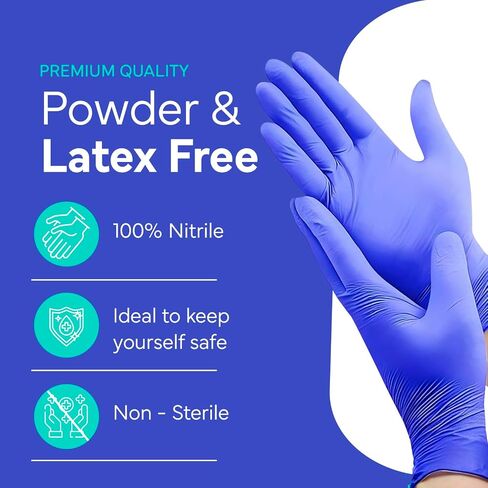 OWELL® Medical Exam Nitrile Gloves – 4mil Powder-Free Latex-Free Chemo Rated, Drug Resistant Blue Disposable Gloves in Saudi Arabia