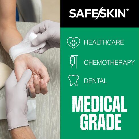 SAFESKIN Nitrile Exam Gloves Disposable Powder-Free Gloves for Medical, Dental, Cleaning, Cooking, Chemotherapy, 3.5 Mil Gray in Saudi Arabia