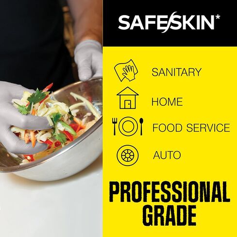 SAFESKIN Nitrile Exam Gloves Disposable Powder-Free Gloves for Medical, Dental, Cleaning, Cooking, Chemotherapy, 3.5 Mil Gray in Saudi Arabia