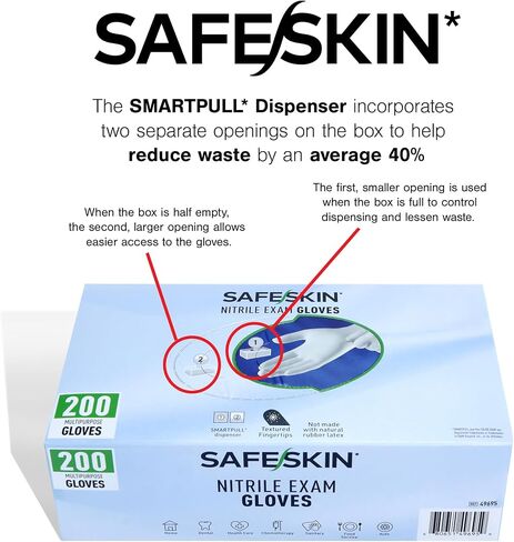 SAFESKIN Nitrile Exam Gloves Disposable Powder-Free Gloves for Medical, Dental, Cleaning, Cooking, Chemotherapy, 3.5 Mil Gray in Saudi Arabia